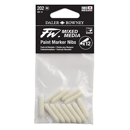 FW Mixed Media Paint Marker Nibs, Pack of 12, Medium 2-4mm Round nibs (D160323202) - style: 2-4MM Round, Nibs
