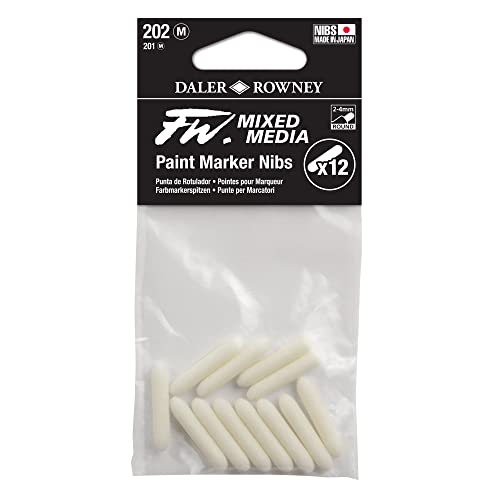 FW Mixed Media Paint Marker Nibs, Pack of 12, Medium 2-4mm Round nibs (D160323202) - style: 2-4MM Round, Nibs