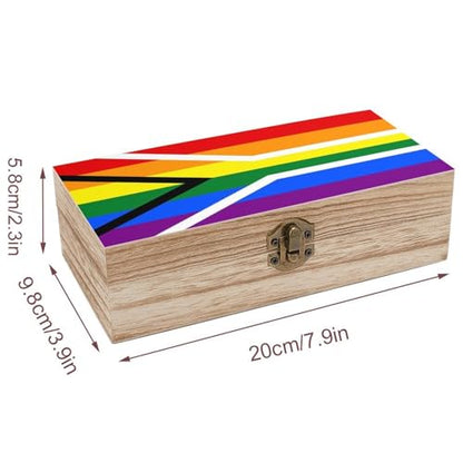 Gay Flag of South Africa Jewelry Box Wooden Rustic Multi-Purpose Organizer with Front Clasp for Jewelry, Crafts, Accessories & Small Items - color: style-1
