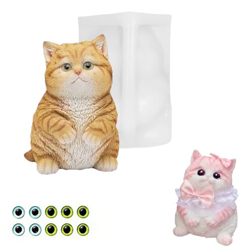 Cat Silicone Molds for Taba Squishy, Animal Taba Squishy Molds, Oversize Resin Casting 3D Fat Cat Resin, Flexible Effortless Liquid Silicone Squishy for Taba Squishy Kit, Stress Relief DIY - size: small