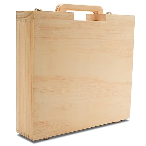 Woodpeckers Wood Craft Suitcase 10-5/8 x 12 inch, Pack of 1 Unfinished Wooden Boxes for Crafts, Travel Memory Boxes for Keepsakes - size: 10-5/8"