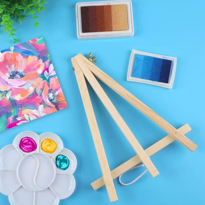 26 Pack 9 Inch Wood Easel, Painting Party Easel, Kids Student Tabletop Easels for Painting, Portable Canvas Photo Picture Sign Holder Tripod Painting Easels for Art & Crafts - style: 26