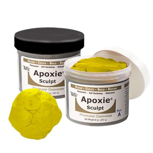 Aves Apoxie Sculpt - 2 Part Modeling Compound (A & B) - 1 lb, Apoxie Sculpt for Sculpting, Modeling, Filling, Repairing, Simple to Use and Durable Self-Hardening Modeling Compound - Yellow
