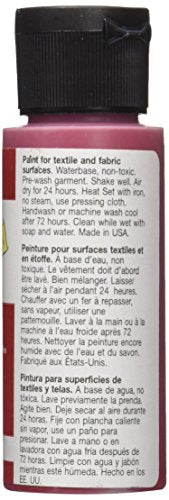 FolkArt Fabric Brush-On Paint 2oz, Engine Red - color: Engine Red