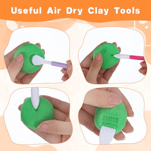 22 Pcs Clays Sculpting Tools, Air Dry Clay Tools, Double-Ended Tool Kit Plastic Clay Tool for Adult Set for DIY Pottery Shaping Dotting Modeling Molding Polymer Clays Craft Supplies Accessories