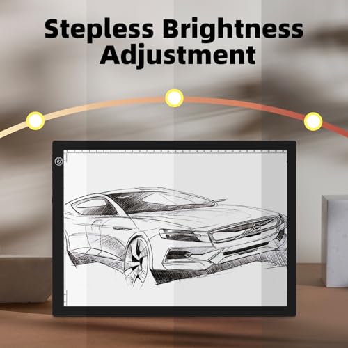 ME456 Rechargeable A4 Light Drawing Board, Lithium Battery Powered Light Pad, Adjustable Brightness LED Tracing Light Box Ideal for Diamond Art, Weeding Vinyl, Viewing Slides, Stenciling - style: A4 Rechargeable