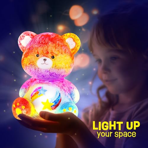 LAOESE Paint Your Own Bear Lamp Kit, Art Supplies Bear Painting Kit for Kids 6-12, Arts and Crafts for Kids Ages 8-12, Bear Toy Girls Boys Birthday Gifts for Kids Ages 3 4 5 6 7 8 9 10 11 12+ - style: Bear