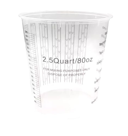 Plastic Paint Mixing and measuring Cup (1,900 mL) (Box of 25) Best for measuring liquids - size: 1,900 mL