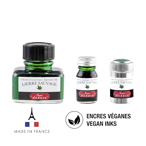 J. Herbin Fountn Pen Ink 30Ml Lierre Sauvage - color: Green, size: 1 fl oz