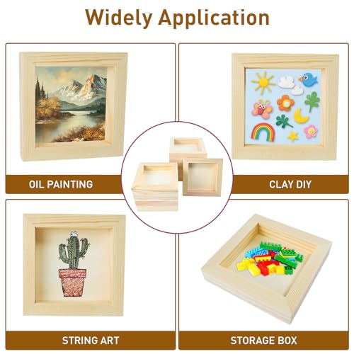 10 Pack 4 x 4 Inch Unfinished Wood Canvas Wooden Canvas Panels Wood Cradled Painting Panel Boards for Painting,Pouring,Arts and DIY Crafts Use with,Oils,Acrylics and More