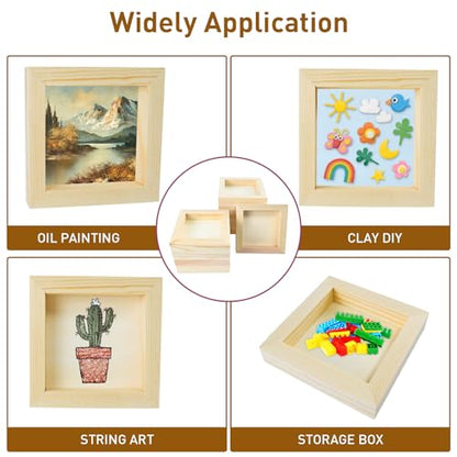 10 Pack 4 x 4 Inch Unfinished Wood Canvas Wooden Canvas Panels Wood Cradled Painting Panel Boards for Painting,Pouring,Arts and DIY Crafts Use with,Oils,Acrylics and More