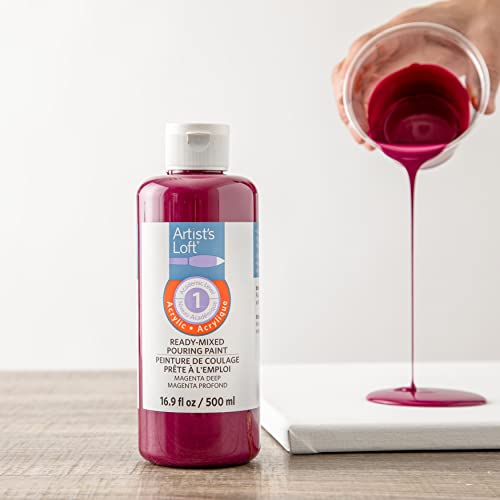 Artist's Loft Magenta Deep Acrylic Ready-Mixed Pouring Paint - Academic Level 1 Paint for Drawing, Painting, Art & Crafts Supplies - 1 Pack - color: Red