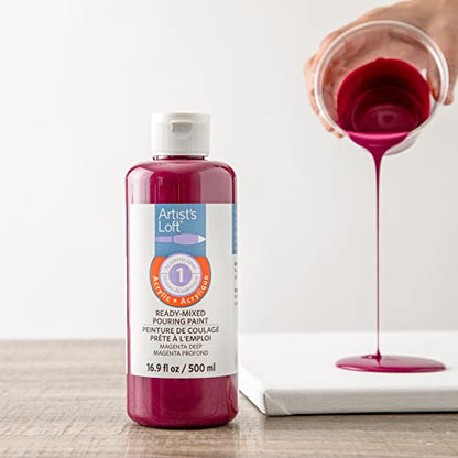 Artist's Loft Magenta Deep Acrylic Ready-Mixed Pouring Paint - Academic Level 1 Paint for Drawing, Painting, Art & Crafts Supplies - 1 Pack - color: Red