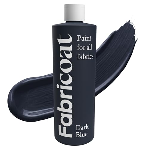 Fabricoat Black Fabric Upholstery Paint & Dye | 250ml / 8.5 fl oz | Black - Restore or Change Color of Couches Chairs Upholstery Car Interiors Clothing - Soft Flexible Finish - color: Dark Blue, size: 250 ml