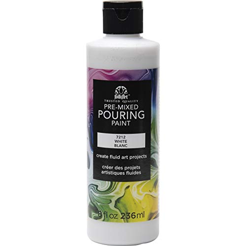 FolkArt Pre-Mixed Acrylic Pouring Paint, 8 oz, White - color: White