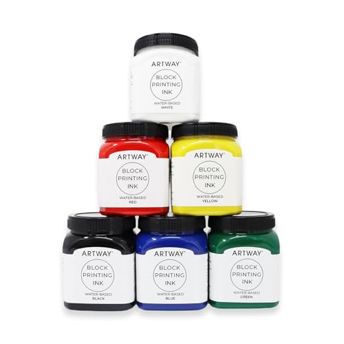 Artway Premium Block Printing Ink - 250ml - Black - Ideal for Relief, Block and Lino Printmaking - color: Black