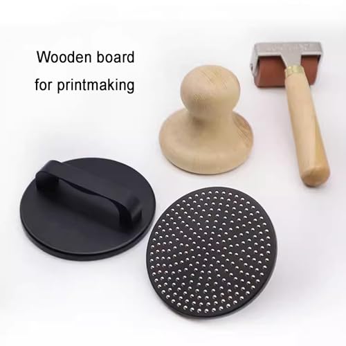 Block Printing Baren, Hand Printmaking Tools, with Stainless Steel Ball - Even Pressure, for Linocut, Crafting, Scrapbooking - 10cm/4 Inches - size: 8.5cm