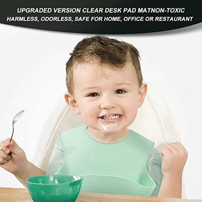 TV Bench Makeup Table 12x32 Inch Clear Table Cover Protector Plastic Desk Pad Mat Children Painting Desk Pad Computer Desk Heat Resistant Rectangular Tablecloth Mat Waterproof Non-slip Pet Feeding Mat - size: 12"x32"