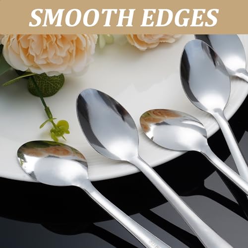 120 PCS Dinner Spoons Set - Windsor Stainless Steel Dinner Spoon 7.1 Inch with Dishwasher Safe Dessert Spoons, Metal Dessert Spoon, Silverware for Home, Kitchen or Restaurant - size: 120PCS Dinner Spoon