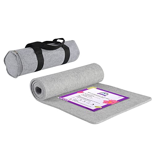 Rdutuok 54x15 Inches Wool Pressing Mat for Quilting Ironing Pad 100% Wool from New Zealand Easy Press Wooly Felted Iron Board for Retains Heat, Great for Quilting & Sewing Projects - size: 54" x 15"