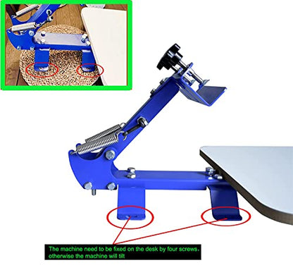 INTBUYING Screen Printing Press T-Shirt Screen Printing Machine One Color One Staion Manual with Removable Pallet Bracket