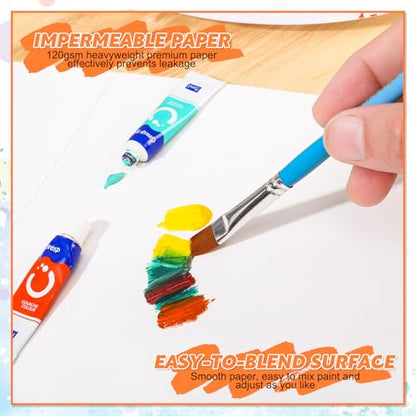 Palette Paper Pad, 9"x12" Disposable Paint Palette Paper, 40 Heavyweight Sheets (120gsm/73lb) for Oil, Acrylic, Watercolor - Mixing Palette Pad with Tear-Off Design - size: 9 x12 inch