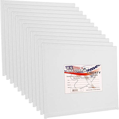 U.S. Art Supply 10 X 10 Inch Art Canvas Board Panels 12 Pack - 8 Ounce Heavyweight Cotton Acid Free Canvases for Painting Acrylics and Watercolor (1 Case of 12 Single Canvas Painting Panels) - size: 10" x 10"