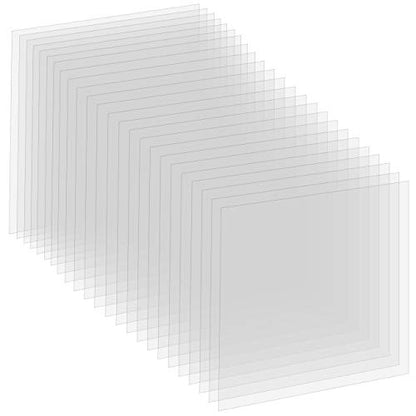 24 Pack 4 Mil Clear Mylar Stencil Sheets, 12" x 12" Blank Reusable Plastic Template Sheets for Cricut, Laser Cutting, Gyro-Cut Tool Template Material - size: 4mil
