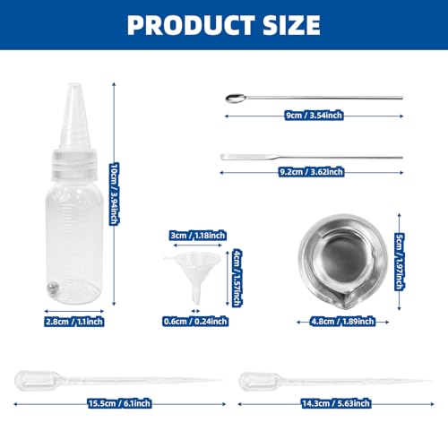 10 Pcs Paint Bottles Squeeze Bottles Paint Mixing Bottles, 30ml Graduated Empty Airbrush Bottles, Airbrush Accessories for Paint Mixing of Various Pigments with Palette, Dropper, Mixing Stick, Funnel