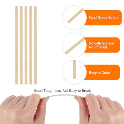 DMiotech 50 Pack 7" x 0.2" Paint Stir Sticks,Strong Natural Craft Sticks,Wooden Paint Stirrers Mixing Stick for Epoxy Resin and Making DIY Craft,Wood Color