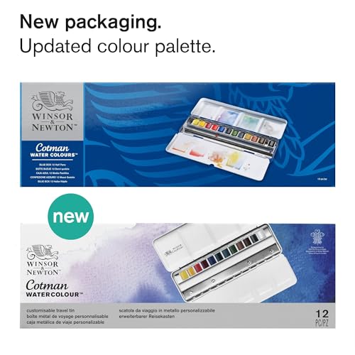 Winsor & Newton Cotman Watercolor Paint Set, Customisable Travel Tin, 12 Half Pan - style: 12 Half Pan Travel Tin