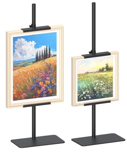 Mondazie Adjustable Tabletop Easel Stand for Picture Frame — Heavy Metal Table Top Sign Holder for Display Up to 25’’ H, Art Poster Rack for Home Office Galleries, 1PCS, Black - color: Black, size: 26.5'' High - Tabletop