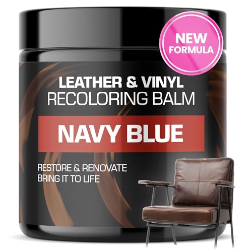 FORTIVO Leather Recoloring Balm, Color Restorer, Scratch Remover, Couch Paint and Repair, Leather Balm for Couches - color: Navy Blue