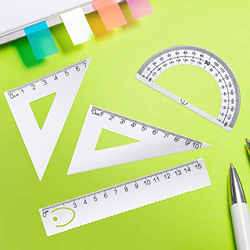 6 Pcs Triangular Ruler Set 12 Inch Engineering Scale Aluminum Architect Drafting Ruler Metal Protractor Arquitectura Accessories for Students Draftsman Engineers Metric - color: Silver