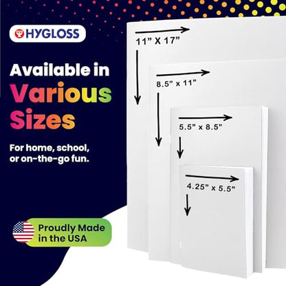 Hygloss Blank Books - Bulk 10 Pack – 4.25" x 5.5" A6 White Paperback Blank Books for Kids to Write Stories, Doodle, Arts & Crafts – Plain Drawing Sketchbook, Unlined Journal, Notebook Without Lines - color: White, style: 10 Books