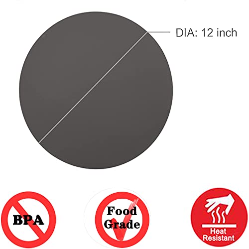 Silicone Baking Mat 12 Inch, Non Stick Microwave Turntable Mat for Kitchen, Multi-Purpose Heat Resistant Oven Mat 2 Pack (Gray) - color: Gray