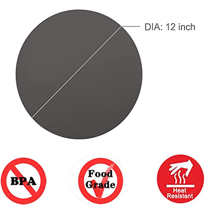 Silicone Baking Mat 12 Inch, Non Stick Microwave Turntable Mat for Kitchen, Multi-Purpose Heat Resistant Oven Mat 2 Pack (Gray) - color: Gray