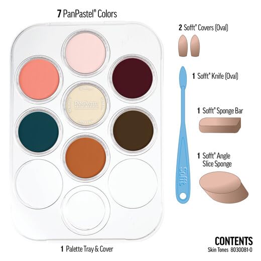 PanPastel Artist Pastels by GOLDEN, Skin Tones Set, 7 Color, Professional Artist Pastels, Unique Pan Format (cake-like)