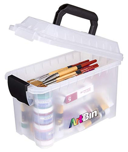 ArtBin 6815AG Mini Sidekick Carrying Case, Portable Art & Craft Organizer with Handle, [1] Plastic Storage Case, Clear (Pack of 6) - size: Mini (Pack of 6)