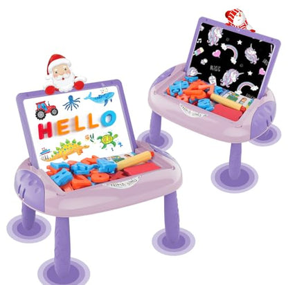 MAYESAR Gifts for 1-2 Year Old Girls,Toddlers Toys with Magnetic Letters and Numbers, Art Easel for Kids 1 2 Year Old, Girl Birthday Christmas Gifts (Purple) - color: Pink