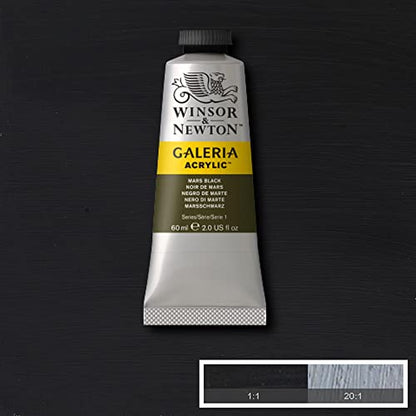 Winsor & Newton Galeria Acrylic Color, 60ml (2-oz) Tube, Mars Black - color: Mars Black, style: 2-oz Tube