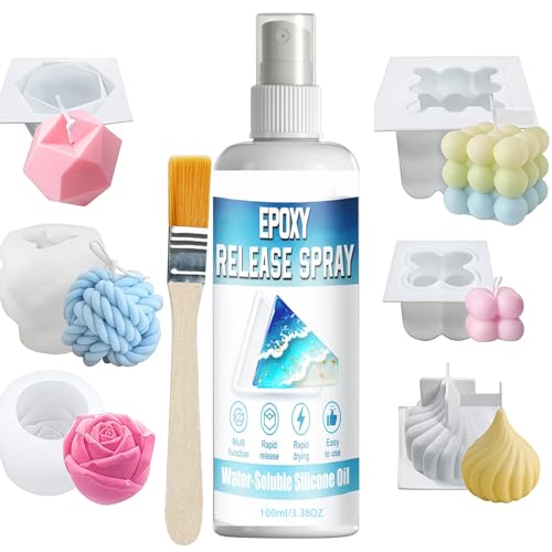 Epoxy Release Spray – Silicone Demolding Agent, Easy Release Coating | Suitable for Resin, Candle Casting, DIY Projects, Protects Surfaces and Extends Tool Life