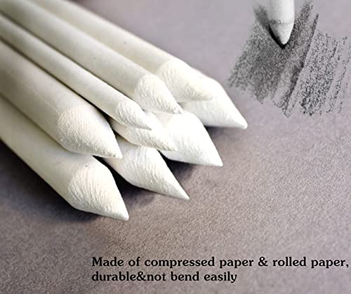 N NOROCME 12 PCS Blending Stumps and Tortillions Paper Art Blenders with Sandpaper Pencil Sharpener Pointer for Student Artist Charcoal Sketch Drawing Tools - size: 13 Pcs
