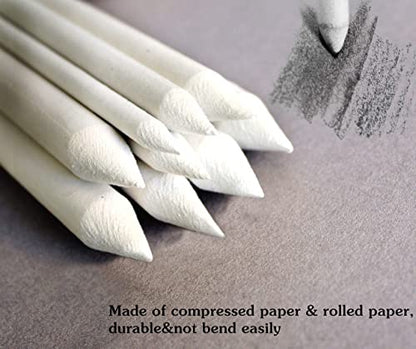 N NOROCME 12 PCS Blending Stumps and Tortillions Paper Art Blenders with Sandpaper Pencil Sharpener Pointer for Student Artist Charcoal Sketch Drawing Tools - size: 13 Pcs