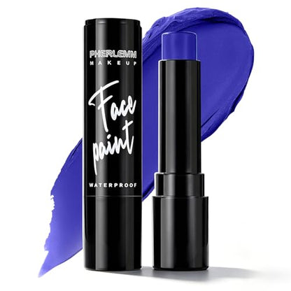Blue Face Paint Stick Waterproof Eye Black Body Paint High Pigment for Sports Events Halloween SFX Makeup for Alien Mythical Creature and Fantasy Character Looks - color: Blue