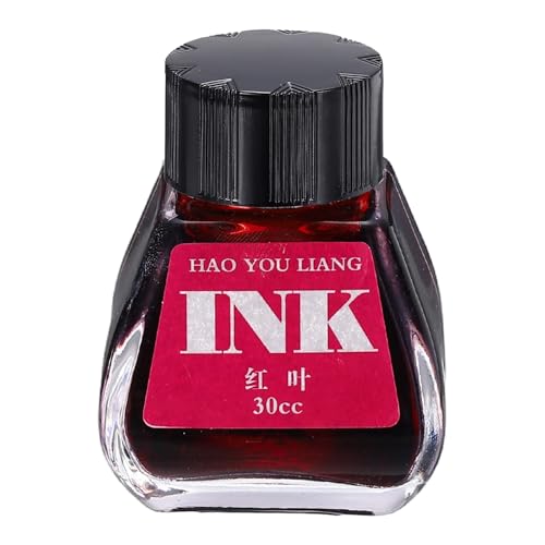 PATIKIL Fountain Pen Ink Rose Red, 30ml Calligraphy Pen Bottled Ink Non-Carbon Colorful Smooth Flow Color Dip Drawing Set Art Supplies for Writing Painting Journaling - color: Rose Red