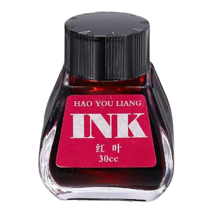 PATIKIL Fountain Pen Ink Rose Red, 30ml Calligraphy Pen Bottled Ink Non-Carbon Colorful Smooth Flow Color Dip Drawing Set Art Supplies for Writing Painting Journaling - color: Rose Red