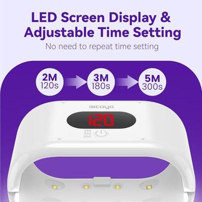 ISTOYO UV Light for Resin Fast Even Curing, Two-Sided & Split Usagable | Digital Display, Longer Time Setting (2m, 3m, 5m), Split Usagable, Large UV Lamp, For Resin Curing, Jewelry Making, DIY Craft - size: 7.6'L×5.1'W×4.1'H