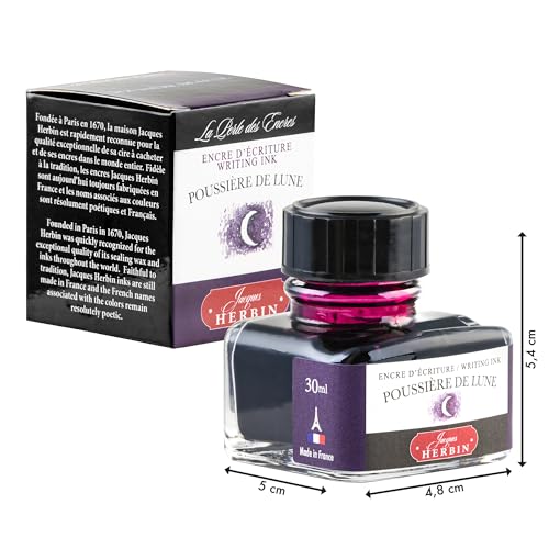 J. Herbin Fountain Pen Ink - 30 ml Bottled - Poussiere de Lune, 1.01 Fl Oz (Pack of 1) - color: Poussiere De Lune, size: 1 fl oz