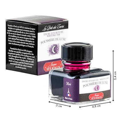 J. Herbin Fountain Pen Ink - 30 ml Bottled - Poussiere de Lune, 1.01 Fl Oz (Pack of 1) - color: Poussiere De Lune, size: 1 fl oz